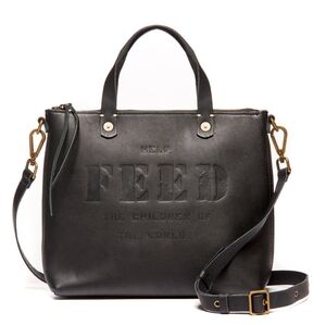 FEED Black Genuine Leather Eleanor Crossbody Help Feed the Children of the World
